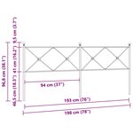 vidaXL Tête de lit de remplacement métal noir 193 cm