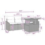 vidaXL Ensemble de canapé de jardin 5 Pièces Gris Poly rotin