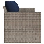 vidaXL Canapé de jardin avec coussins 3 places gris résine tressée