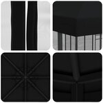 vidaXL Abri de jardin avec parois 3 x 3 m Noir Polyester et Acier