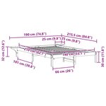 vidaXL Cadre de lit avec tables de chevet Blanc 140 x 210 cm