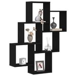 vidaXL Étagère Murale Chêne noir 78 x 15 x 92 cm Bois d'ingénierie