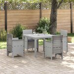 vidaXL Ensemble de salle à manger pour jardin 5 Pièces Gris clair