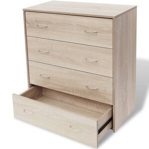 vidaXL Buffet avec 4 tiroirs 60 x 30 5 x 71 cm Couleur de chêne