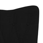 vidaXL Chaise de relaxation avec tabouret Noir Tissu