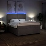 vidaXL Sommier à lattes de lit avec matelas Taupe 200x200 cm Tissu