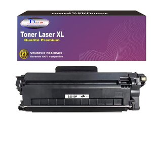 T3AZUR- Toner compatible avec brother DCP-L2640DN DCP-L2660DW DCP-L2665DW TN-2510 Noir (1 200 pages)