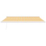 vidaXL Auvent rétractable jaune et blanc 4x3 m tissu et aluminium