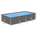 Vidaxl piscine avec cadre en acier 394x207x80 cm anthracite