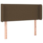 vidaXL Tête de lit avec oreilles Marron Foncé 103x16x78/88 cm Tissu