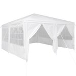 vidaXL Tente de fête avec 8 cloisons blanches  4x4 m en PE