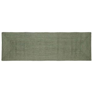 vidaXL Tapis de surface Rectangulaire Vert olive 80 x 250 cm Jute