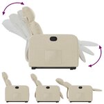 vidaXL Fauteuil inclinable Crème Tissu