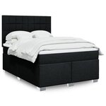 vidaXL Sommier à lattes de lit avec matelas Noir 140x190 cm Tissu