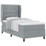 Lit Box Spring vidaXL avec Matelas Gris Clair 90x200 cm Tissu