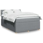 vidaXL Sommier à lattes de lit avec matelas Gris clair 140x190cm Tissu