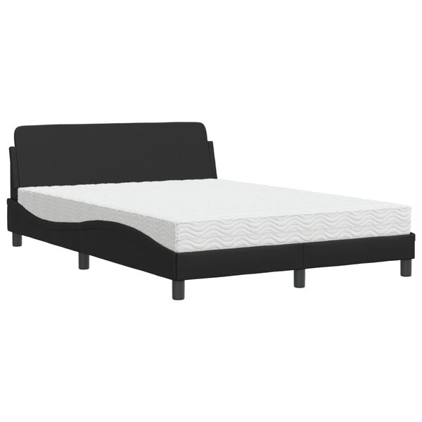 vidaXL Lit avec matelas Dover noir 120x200 cm similicuir