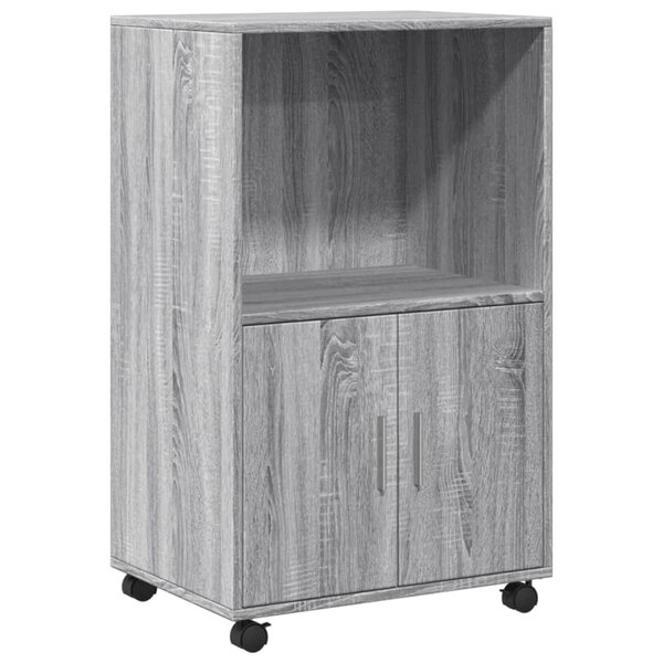 vidaXL Armoire à roulettes sonoma gris 55x40x91 cm bois d'ingénierie