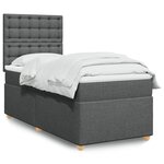 vidaXL Sommier à lattes de lit et matelas Gris foncé 90x190 cm Tissu