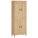 vidaXL Buffet haut Chêne sonoma 69 5x34x180 cm Bois d'ingénierie