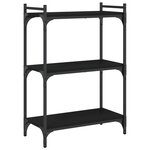 vidaXL Bibliothèque à 3 niveaux noir 60x30x86 cm bois d'ingénierie