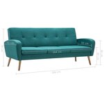 vidaXL Canapé à 3 places Tissu Vert