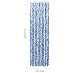 vidaXL Moustiquaire Bleu et blanc 56x200 cm Chenille