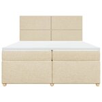 vidaXL Sommier à lattes de lit avec matelas Crème 200x200 cm Tissu