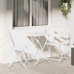 vidaXL Ensemble Bistro pliant 3 pièces Blanc Acier