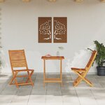 vidaXL Set de meubles d'extérieur 3 Pièces Bois naturel 60 x 60 x 75 cm