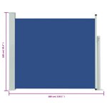vidaXL Auvent latéral rétractable de patio 100x300 cm Bleu
