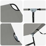 vidaXL Transat pliant portable gris en tissu Oxford 600D