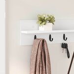 vidaXL Porte-manteau mural Blanc 100 x 10.5 x 18 cm Bois d'ingénierie