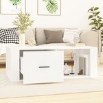 vidaXL Table basse Blanc 100x50 5x35 cm Bois d'ingénierie