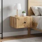 vidaXL Cabinet de chevet mural 2 pc Chêne artisanal 33 x 34 5 x 20 cm