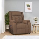 vidaXL Fauteuil inclinable électrique Marron Tissu