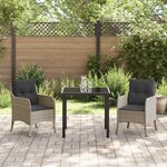 vidaXL Ensemble de salle à manger pour jardin 3 Pièces Gris clair
