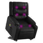 vidaXL Fauteuil inclinable de massage électrique noir similicuir
