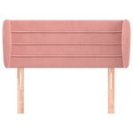 vidaXL Tête de lit avec oreilles Rose 93x23x78/88 cm Velours