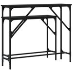 vidaXL Tables console 2 Pièces noir bois d'ingénierie