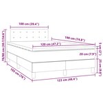 vidaXL Sommier à lattes de lit matelas et LED noir 120x190 cm tissu