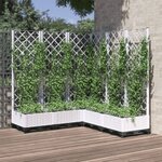 vidaXL Jardinière avec treillis Blanc 120x120x121 5 cm PP