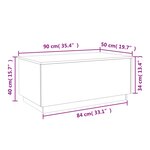 vidaXL Table basse avec lumières LED noir 90x50x40 cm