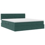 vidaXL Lit de Rangement avec matelas Vert foncé 180 x 200 cm Velours