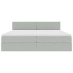 vidaXL Lit de Rangement avec matelas Gris clair 200 x 200 cm Velours