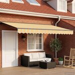 vidaXL Auvent rétractable électrique Jaune Blanc Anthracite