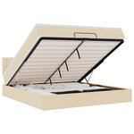 VidaXL Cadre de lit ottoman avec matelas crème 160x200 cm tissu