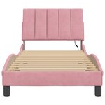 vidaXL Cadre de lit avec lumières LED rose 90x190 cm velours