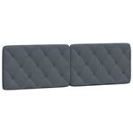 vidaXL Coussin de tête de lit gris foncé 160 cm velours