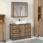 vidaXL Ensemble de mobilier de salle de bain 2 Pièces chêne artisanal